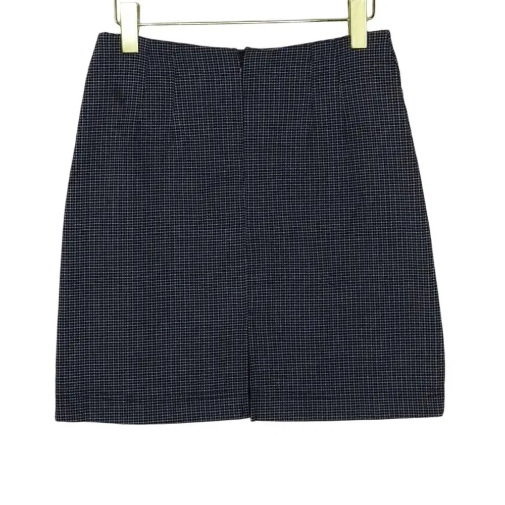 Y2k Derek Heart Blue Plaid Mini Skirt Preppy Medium